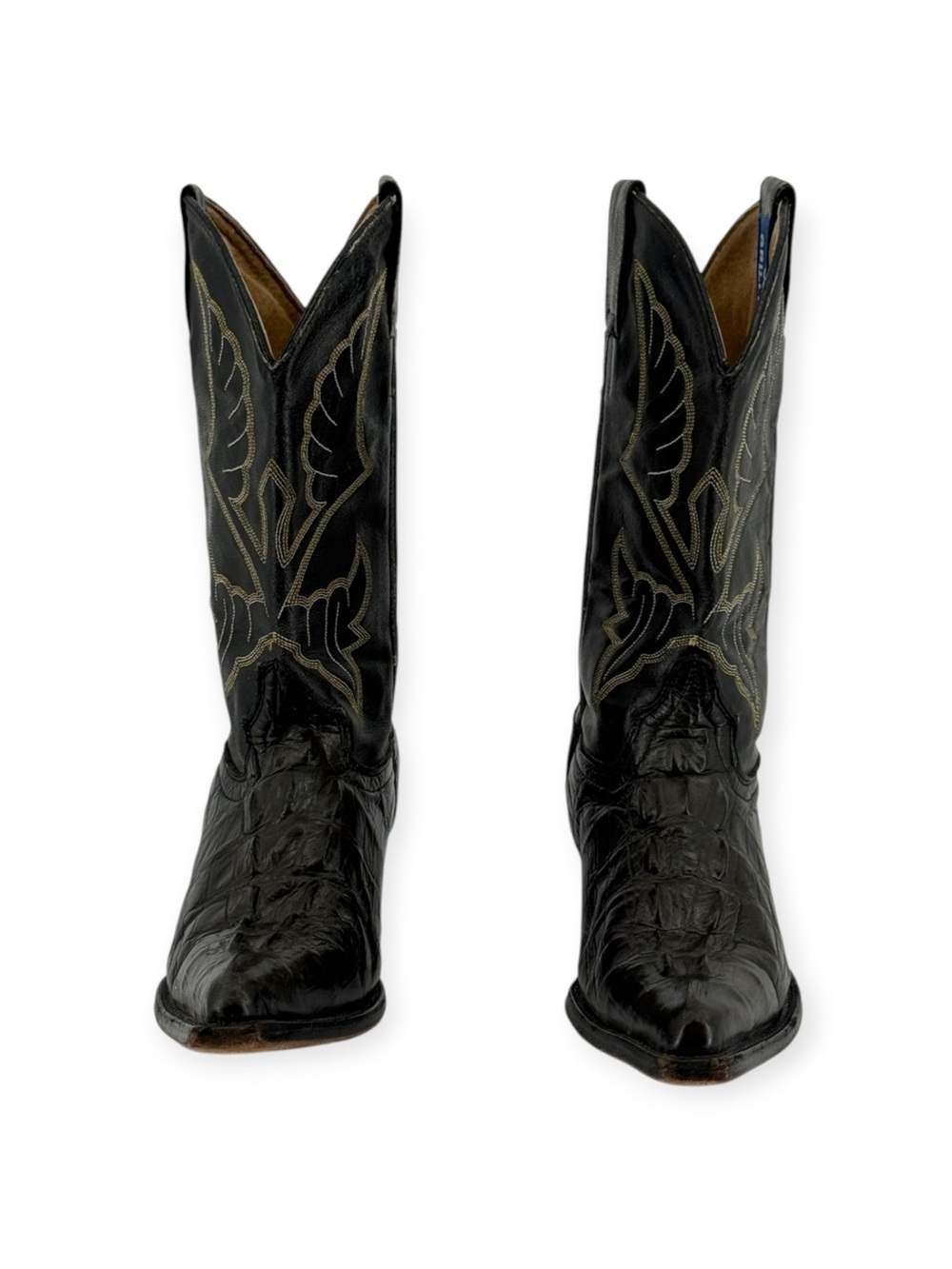 Grillos Black Western Cowboy Alligator Boots - Picture 3 of 7